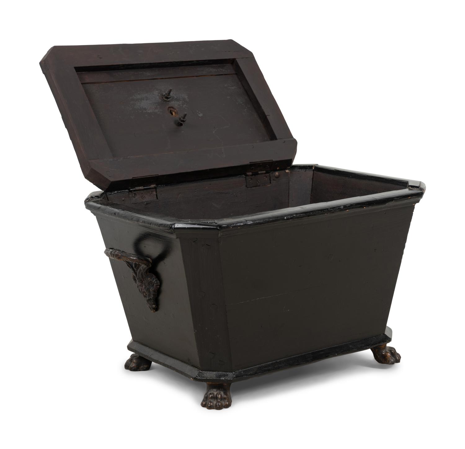 An Egyptian Revival Ebonized Coal Hod