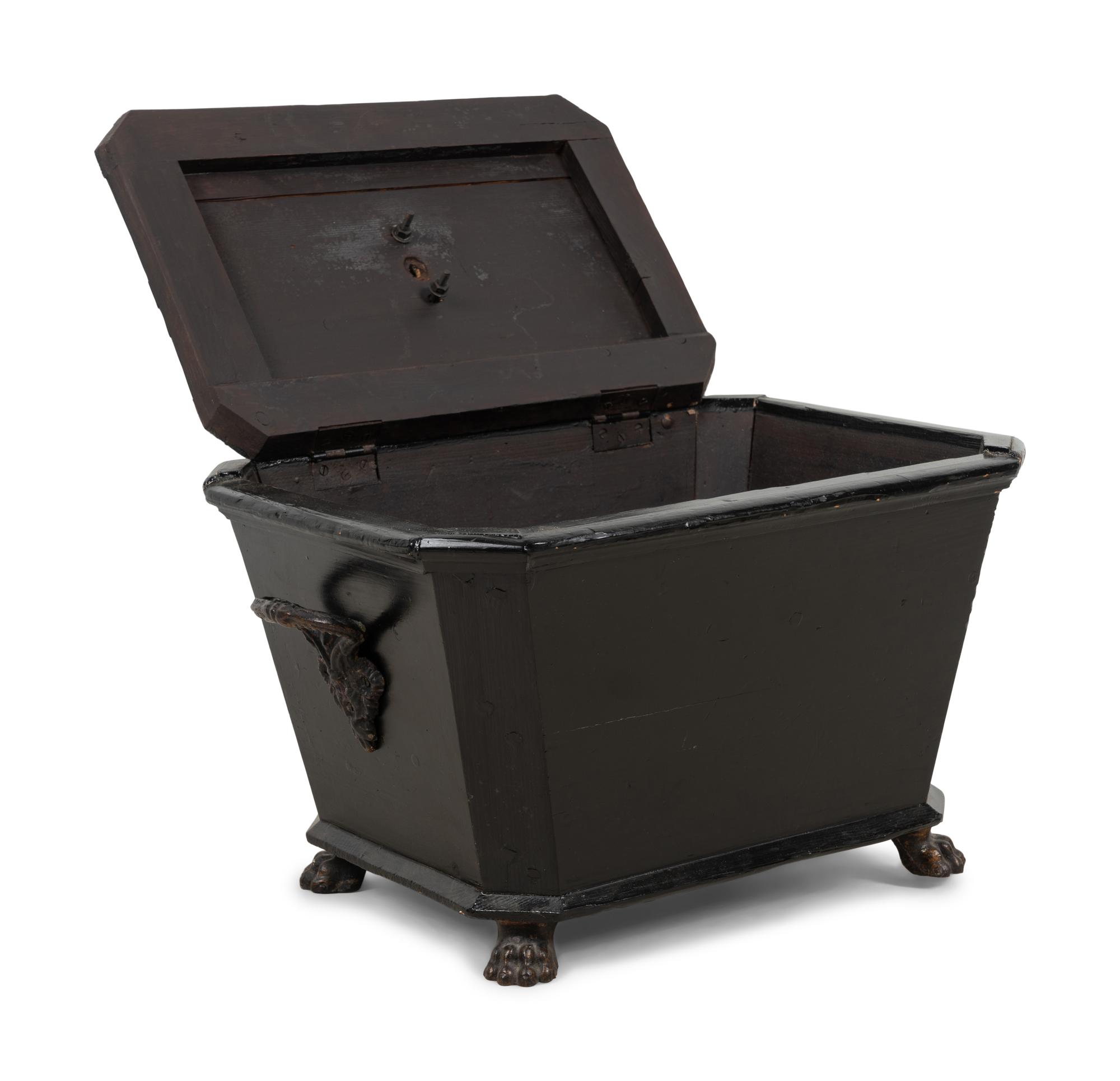 An Egyptian Revival Ebonized Coal Hod