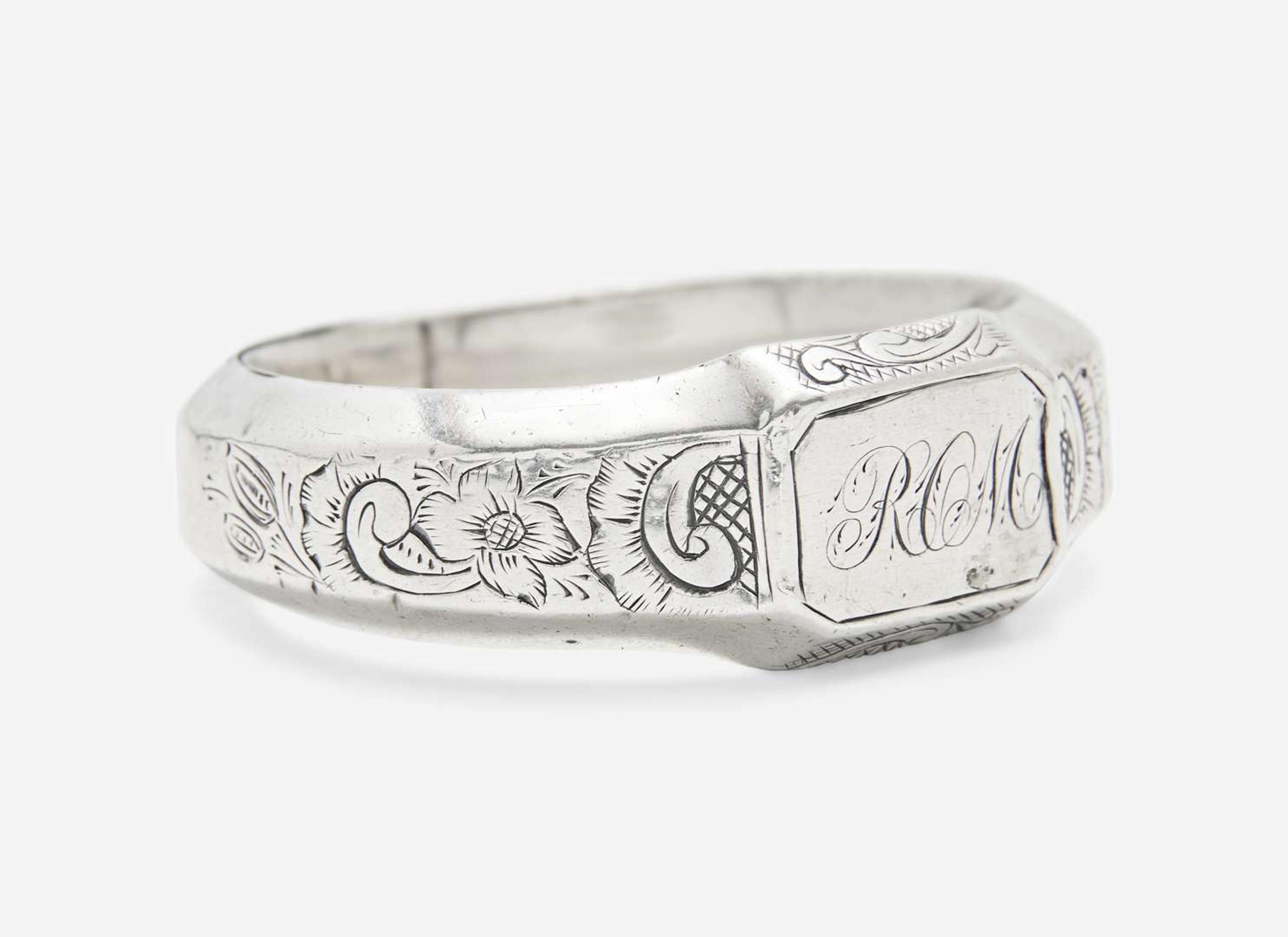 A silver child's bangle / bracelet for Rebecca Ord McMullin (1806-1885), Philadelphia, PA, circa 1810