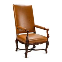 A Régence Style Leather-Upholstered High Back Armchair