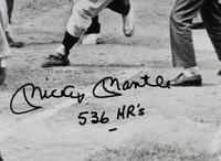 A Mickey Mantle Signed Autograph Large Photograph Inscribed 536 HRs (BAS Beckett Authentication Services Certified),