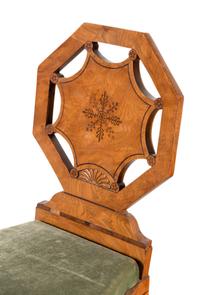 A Pair of Charles X Walnut Hall Chairs
