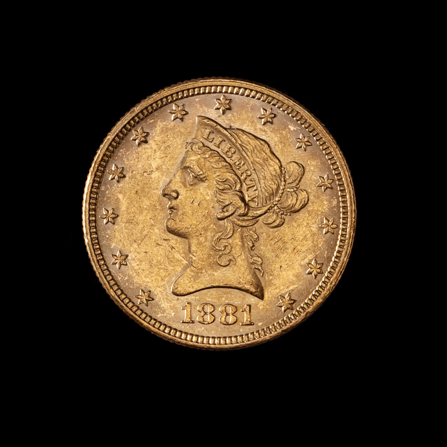 A United States 1881 Liberty Head $10 Gold Coin
