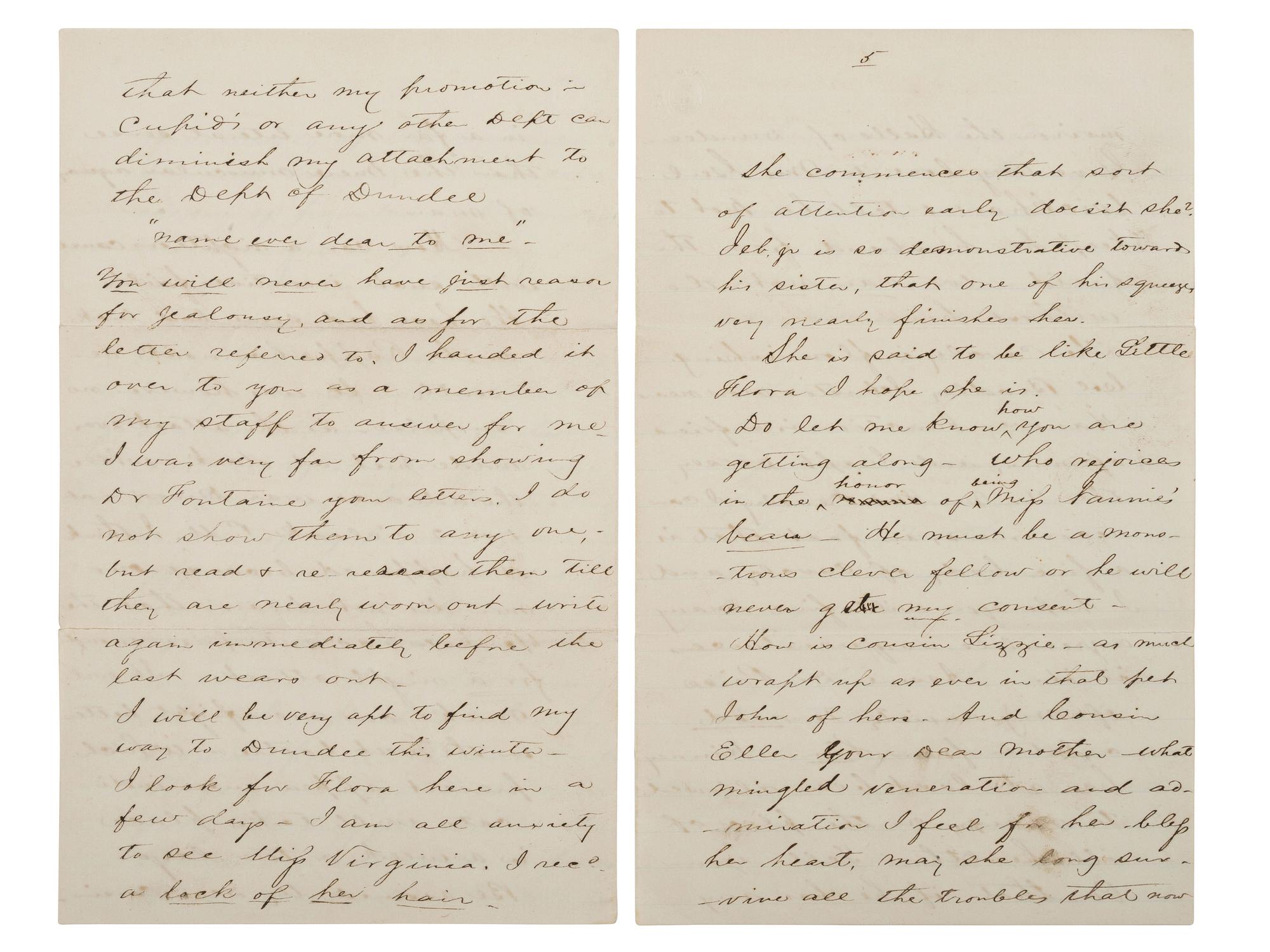 [CIVIL WAR]. STUART, J.E.B. (1833-1864). Autograph letter from Stuart to his cousin Nannie Price. "Camp near Orange C. H." 13 November 1863.