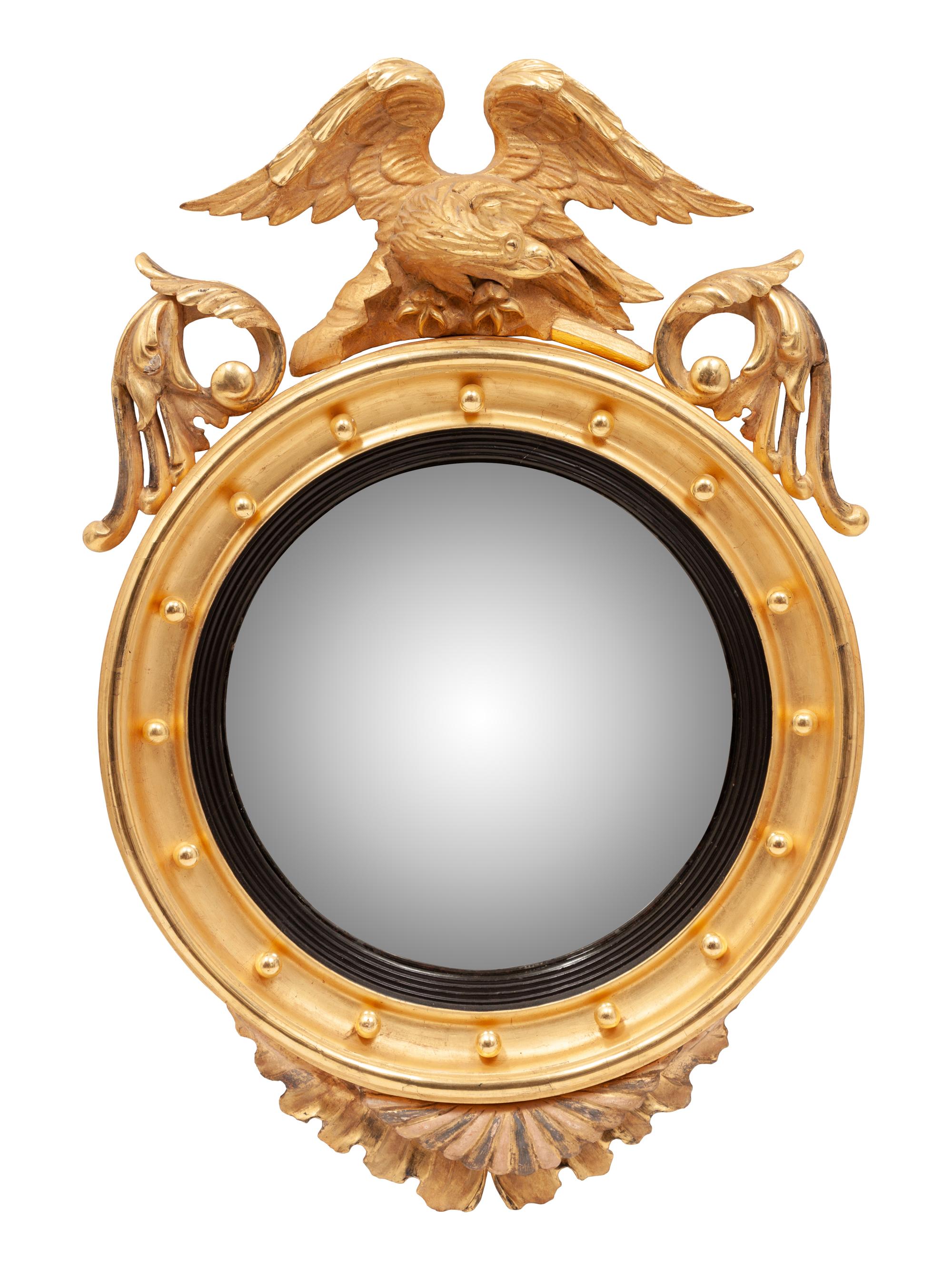 A Federal Style Eagle Convex Mirror