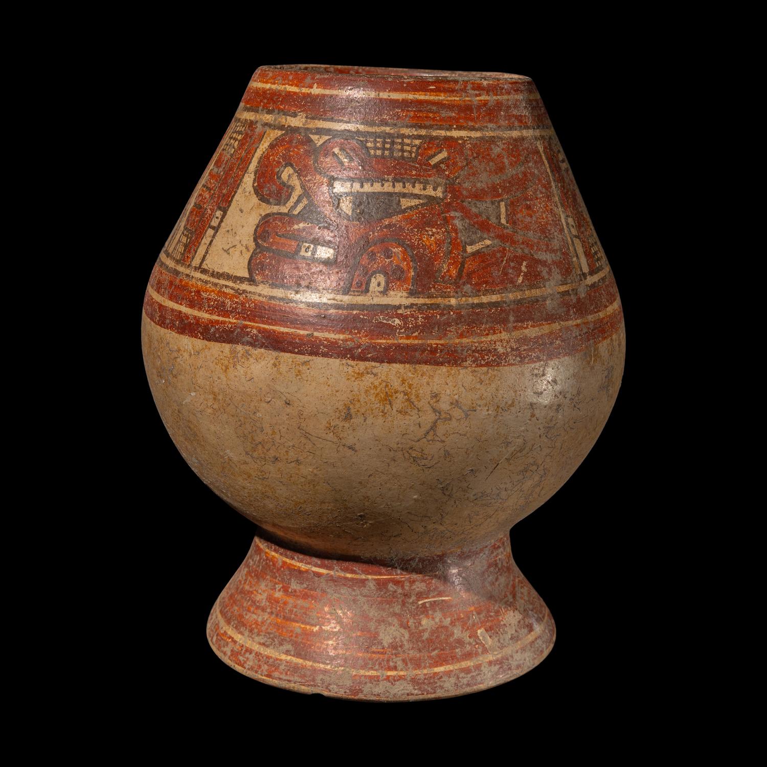 A Nicoya Polychrome Pedestal Jar