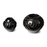 Stella Chavarria AND Denise Chavarria (Santa Clara, b. 1939 / b. 1959) — Carved Blackware Pottery