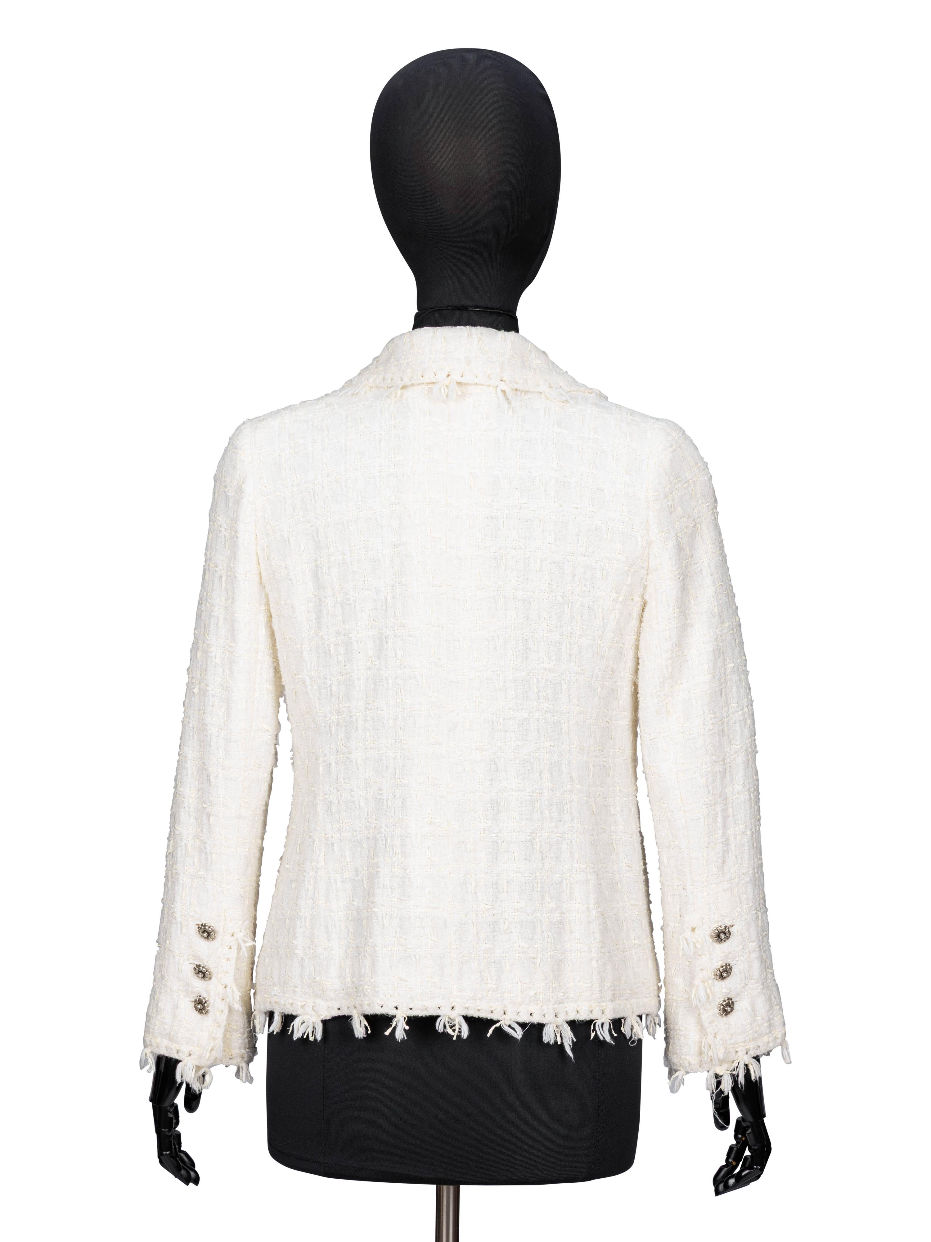 Chanel, White Fantasy Tweed Jacket