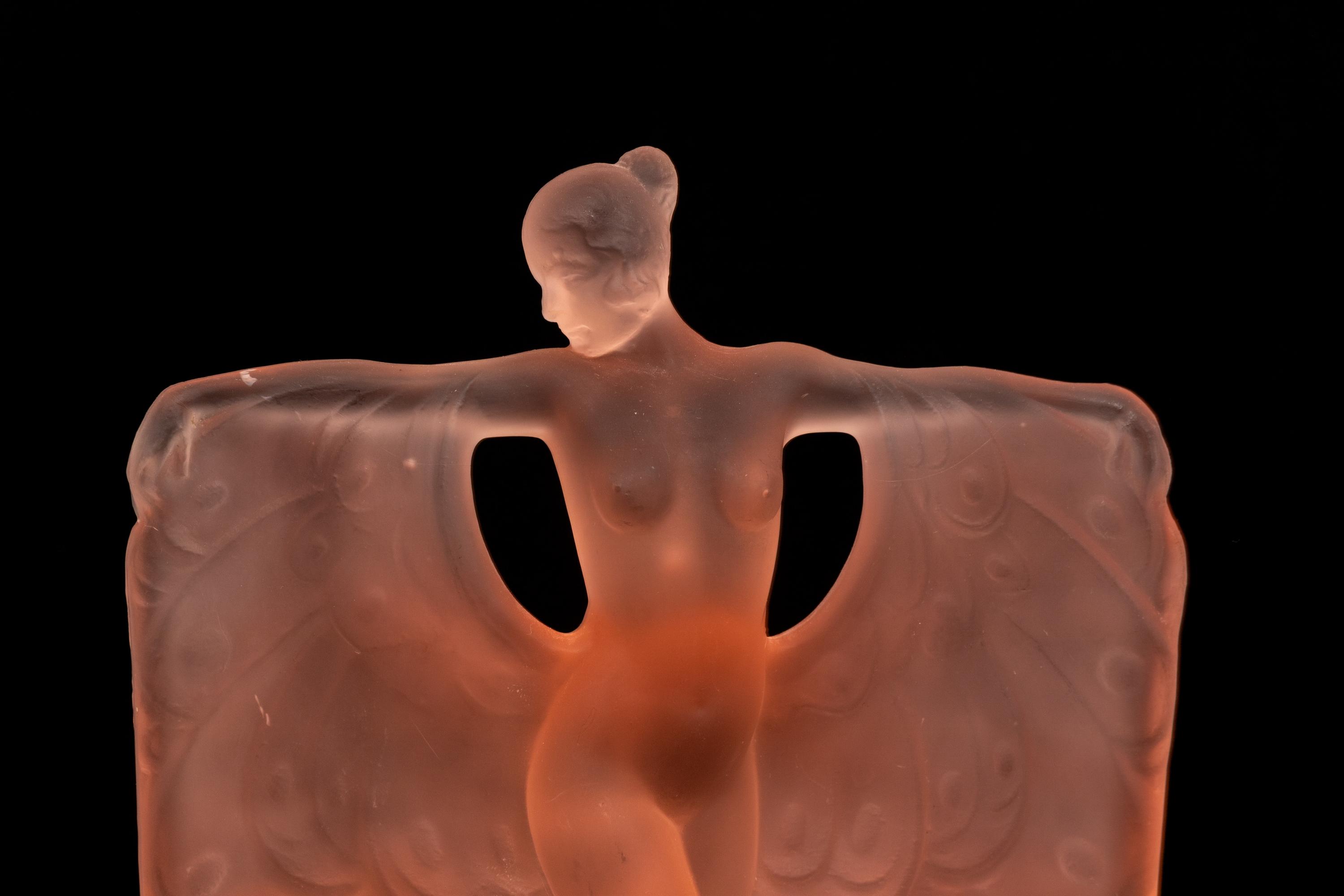 A McKee Frosted Glass Danse de Lumiere Lamp