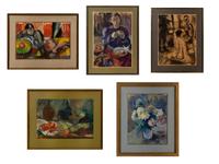 Figures in Interior and Still Lifes (five works)