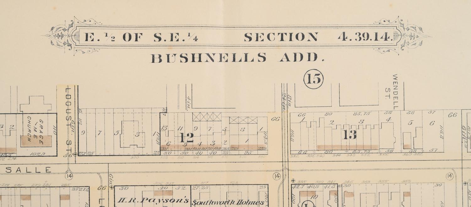 A group of 5 maps of Chicago streets, comprising: