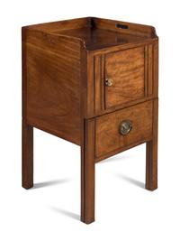 A Pair of George III Mahogany Bedside Cabinets