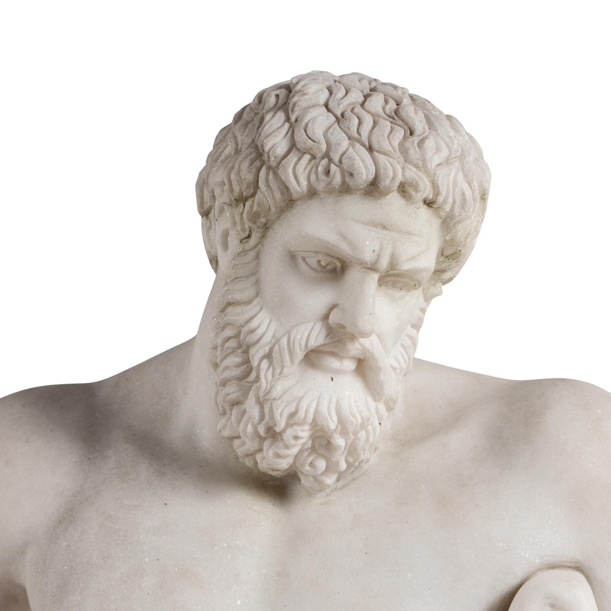 A Large Carved Marble Model of the Farnese Hercules