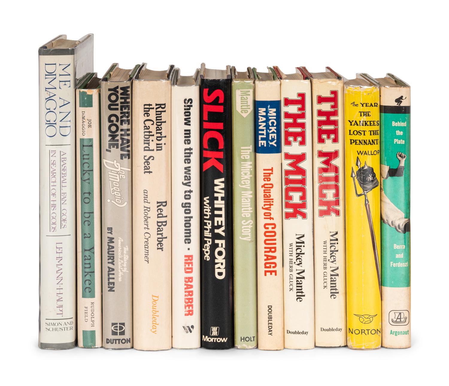 A Group of 12 Books on the New York Yankees Including Multiple Editions Authored by Hall of Famers,