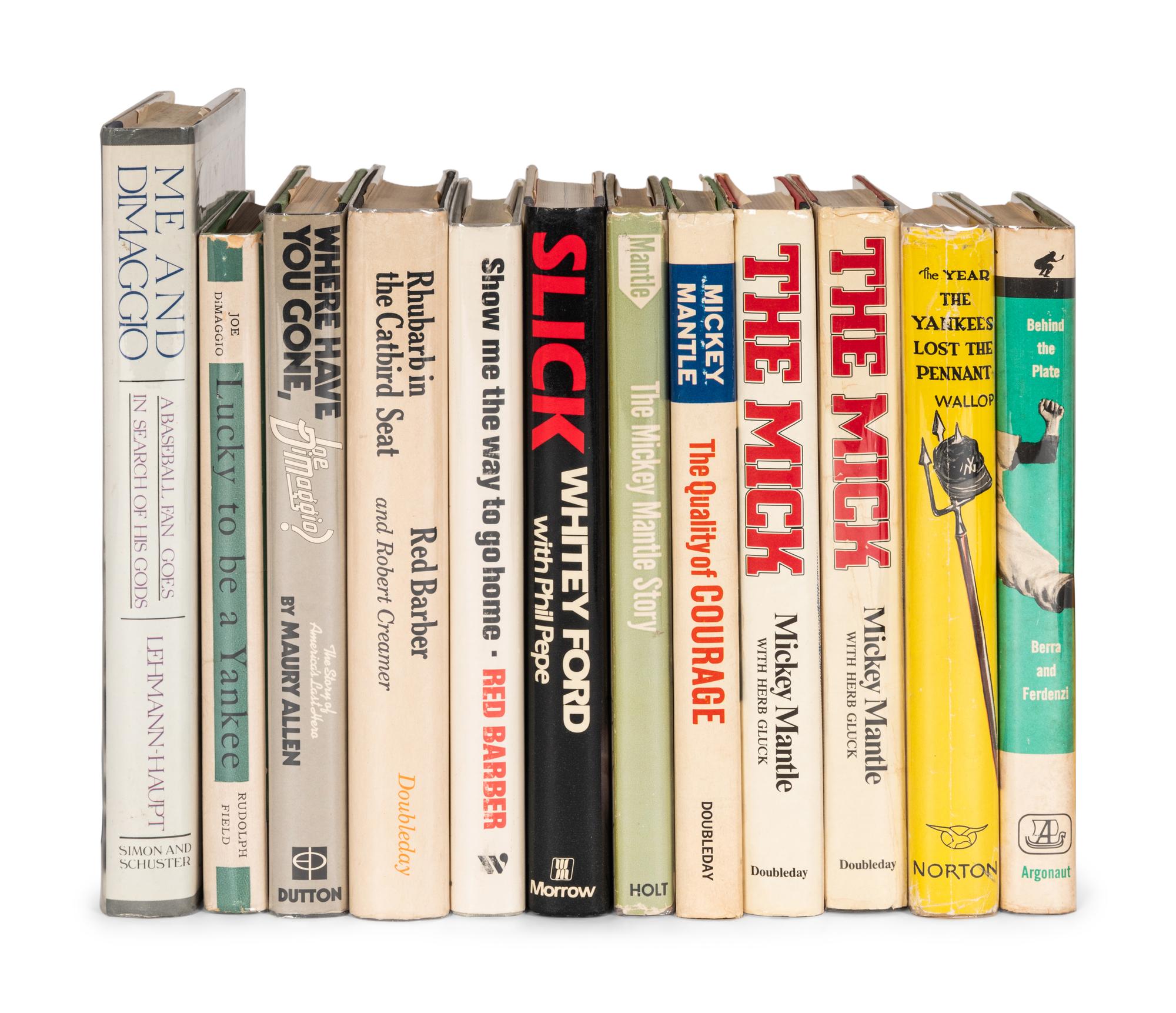 A Group of 12 Books on the New York Yankees Including Multiple Editions Authored by Hall of Famers,