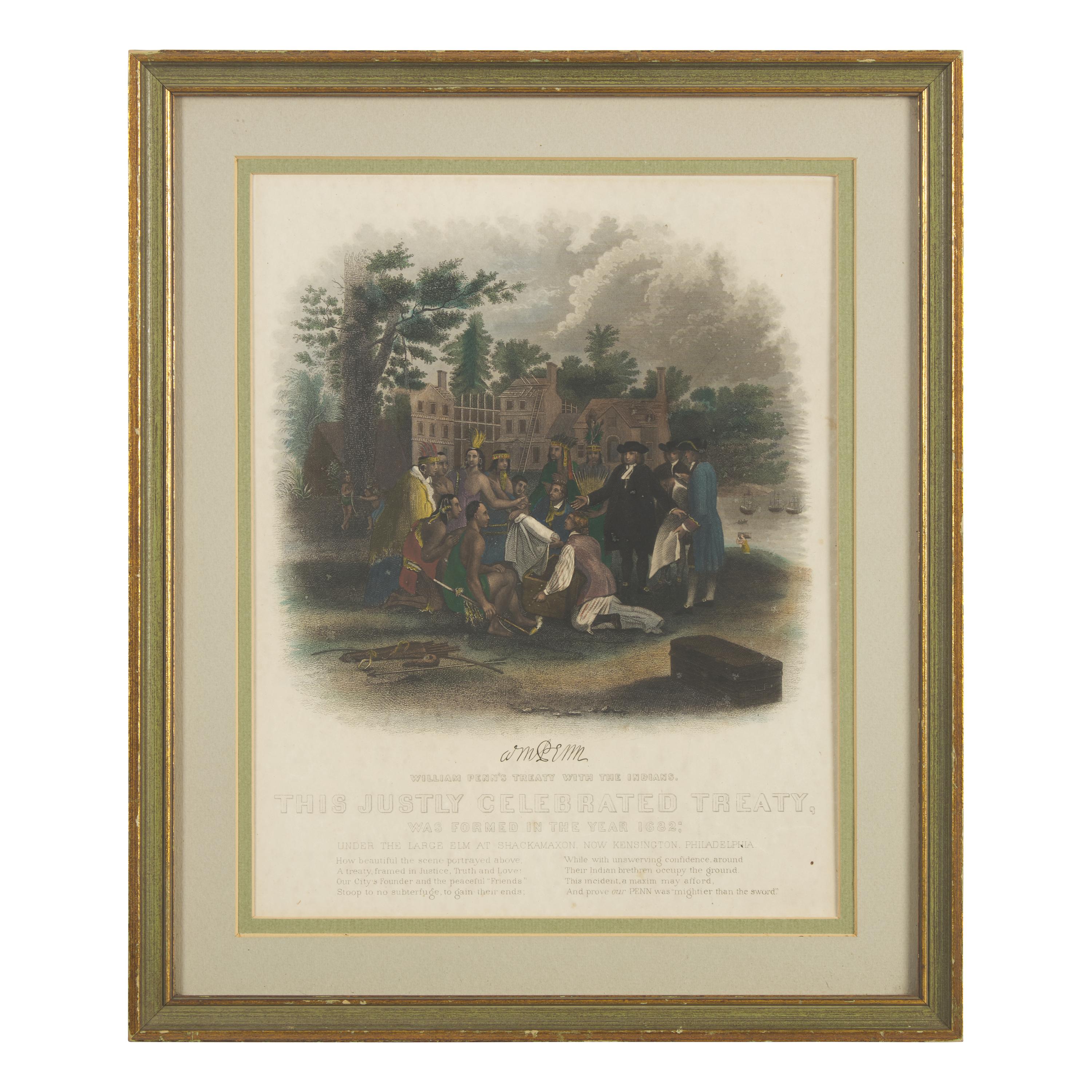 [Philadelphia] Group of 6 prints of William Penn's Treaty with the Indians...