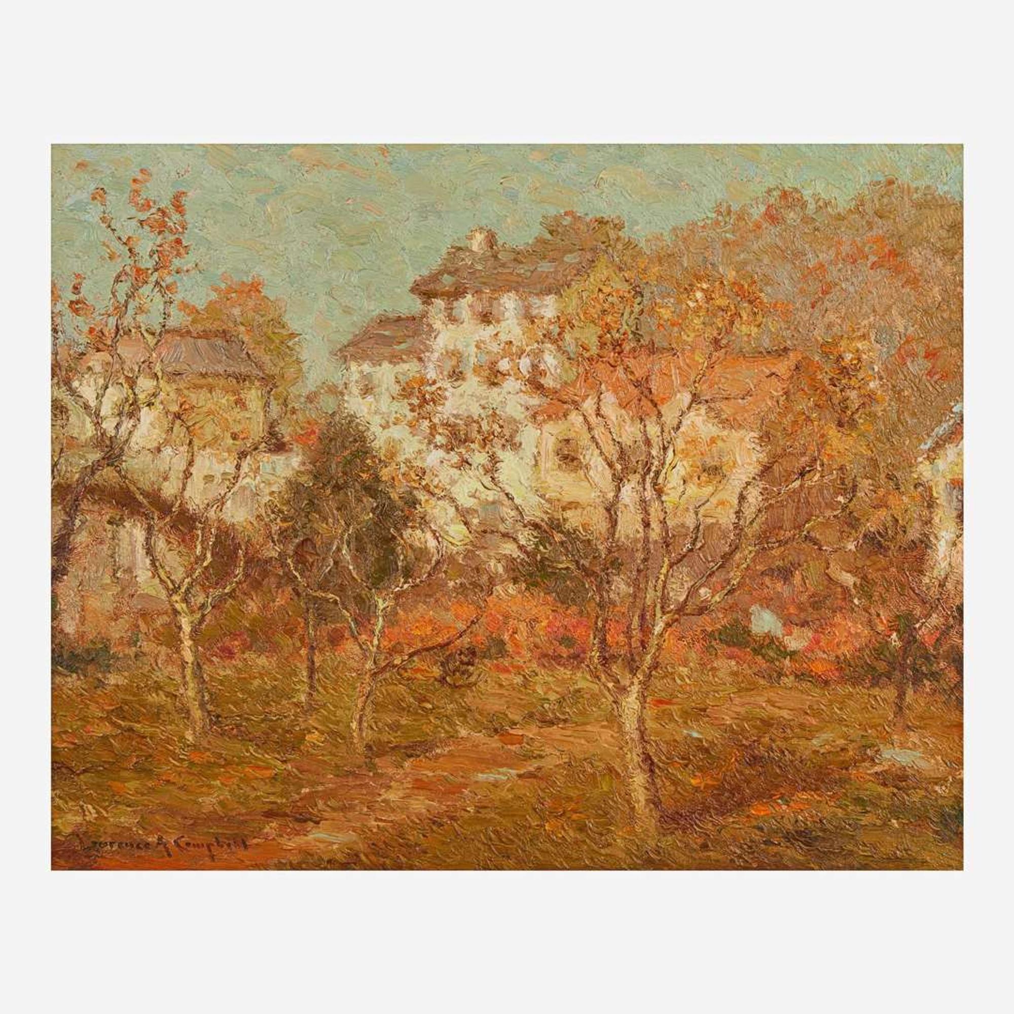 Laurence A. Campbell (American, B. 1939) Autumn, View of New Hope
