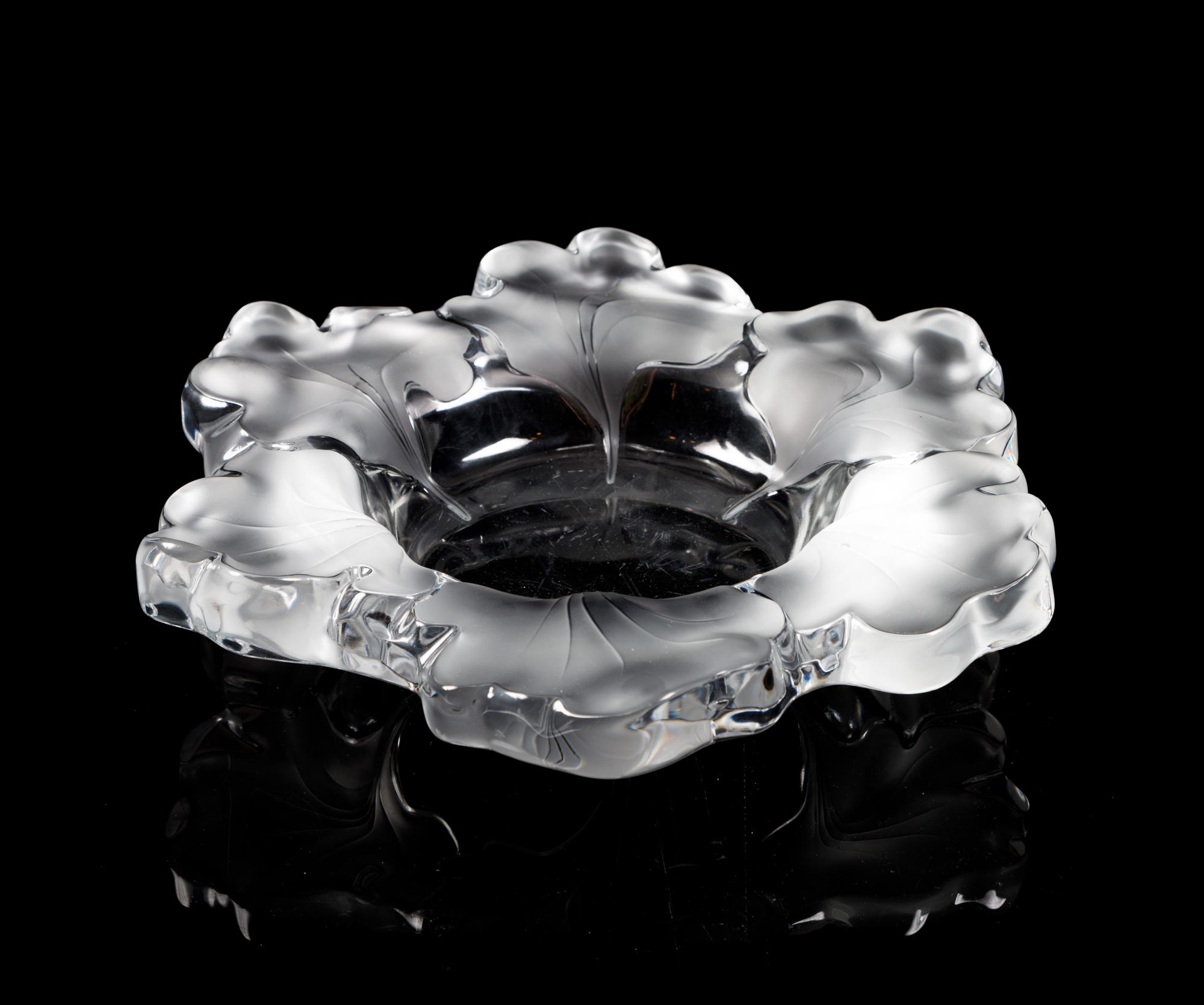 Lalique, a Capucines pattern molded and frosted glass bowl