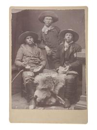 [EARLY PHOTOGRAPHY] -- [WESTERN AMERICANA]. A group of 3 photographs of western subjects and scene, incl. a frontiersman, gamblers, and a Washington state horse show.