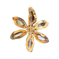 CHRISTOPHER WALLING, ABALONE PEARL AND TOURMALINE FLOWER BROOCH