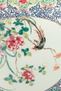 A Chinese Famille Rose Porcelain Scroll Pot