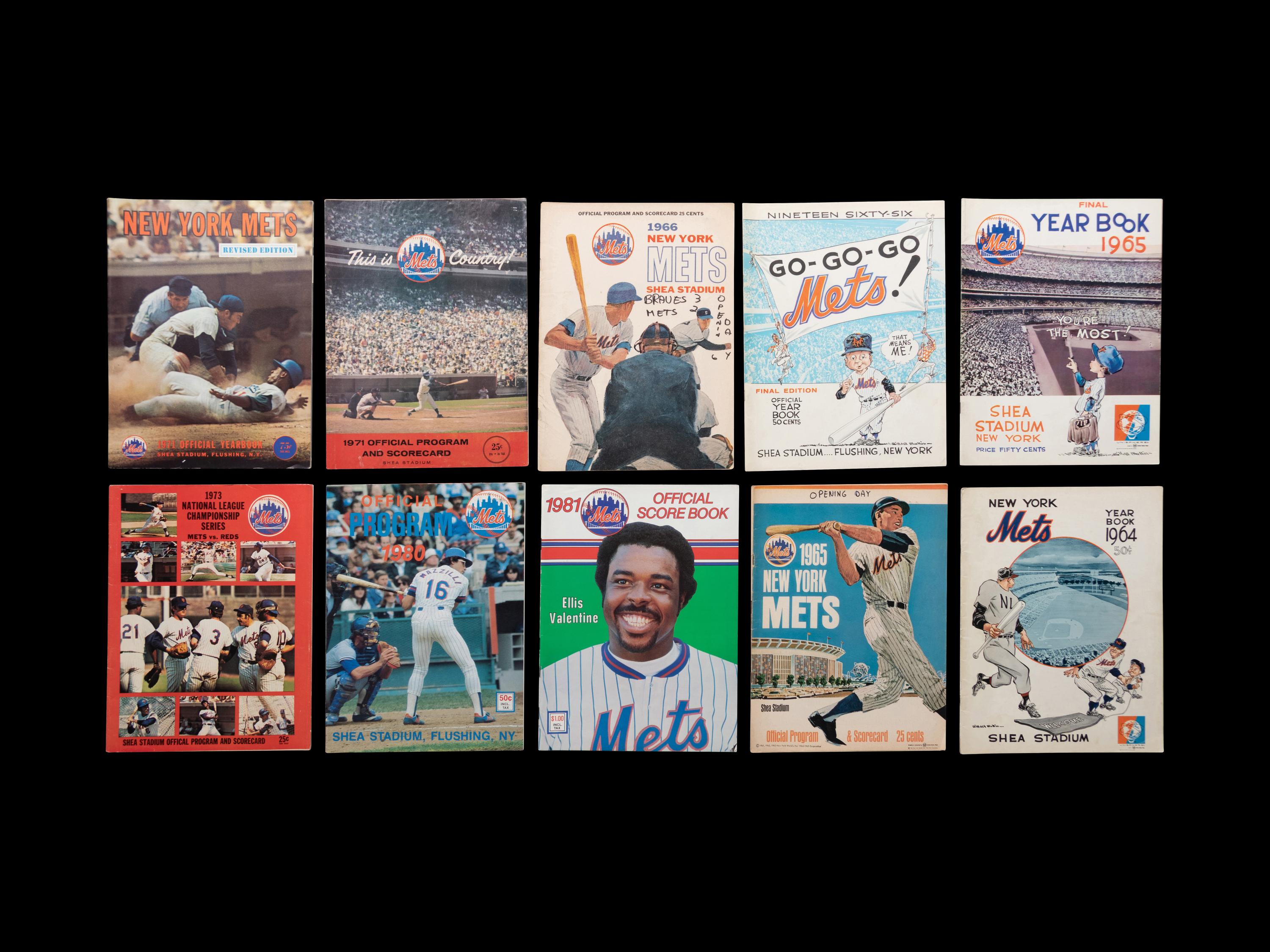 A Group of 19 New York Mets Shea Stadium Programs and Scorecards,
