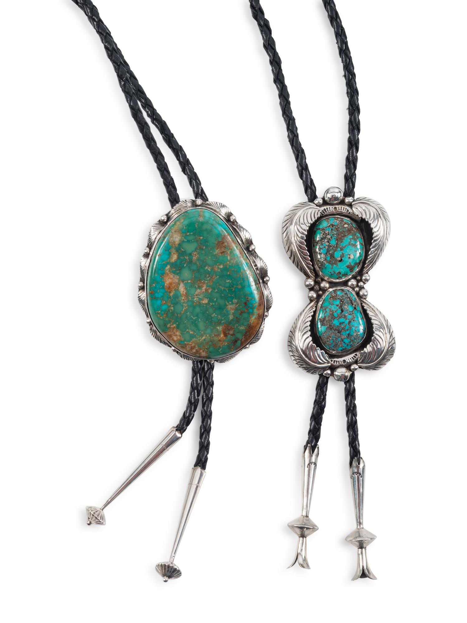 Navajo Silver and Turquoise Bolo Ties