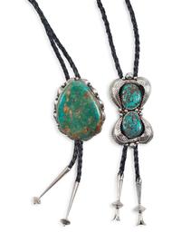 Navajo Silver and Turquoise Bolo Ties