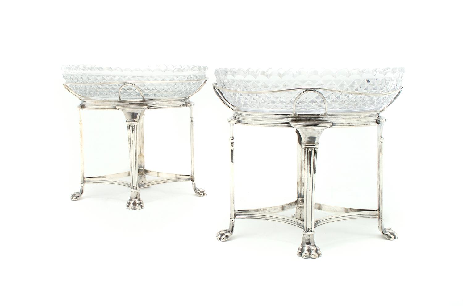A Pair of American Silver Epergnes, George Gebelein, Height overall 8 1/8 inches.
