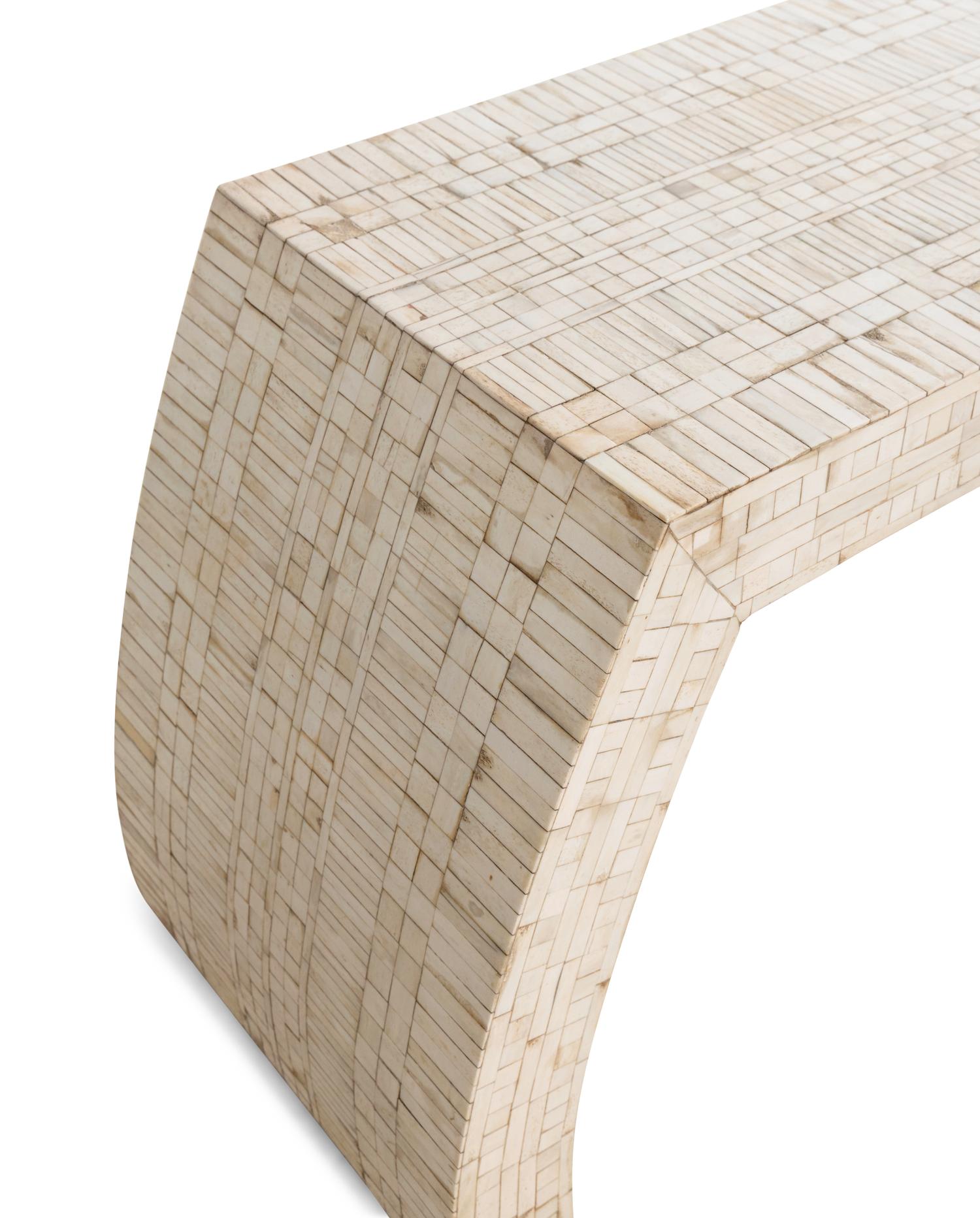 Bone Tile Veneered Console Table