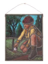An American Leaded Glass Panel