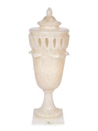 A Baroque Style Glass Covered Urn Mounted as a Lamp