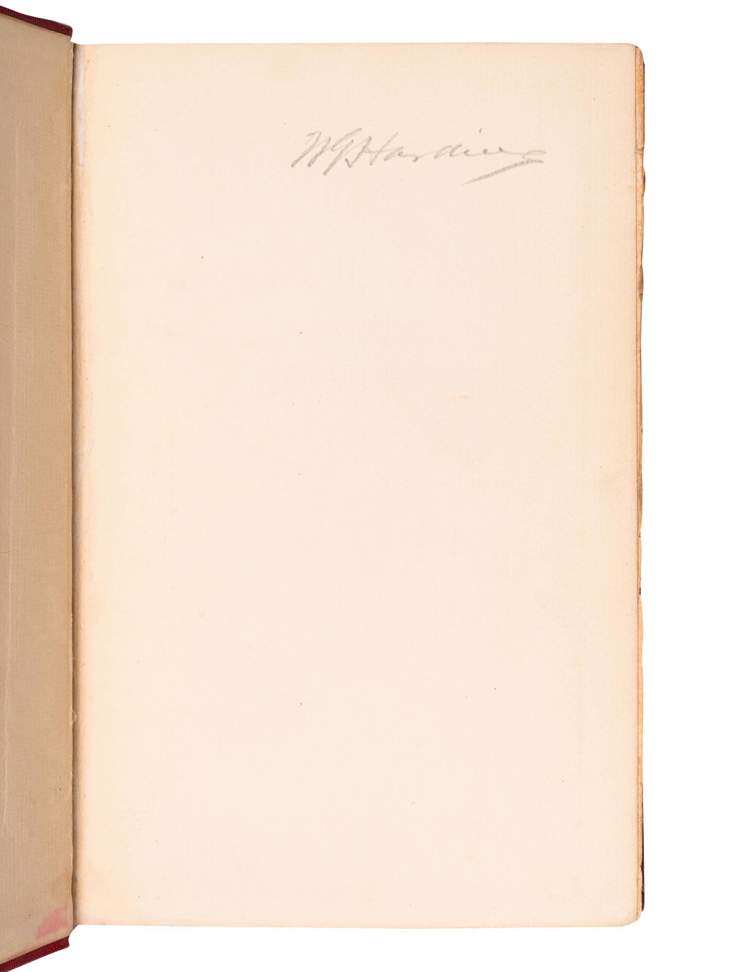 [HARDING, Warren G. (1865-1923), his copy]. WHARTON, Edith (1862-1937). The Descent of Man and Other Stories . New York: Charles Scribner’s Sons, 1904.