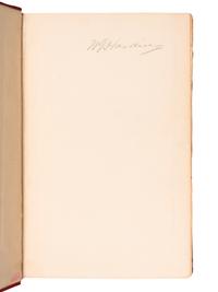 [HARDING, Warren G. (1865-1923), his copy]. WHARTON, Edith (1862-1937). The Descent of Man and Other Stories . New York: Charles Scribner’s Sons, 1904.