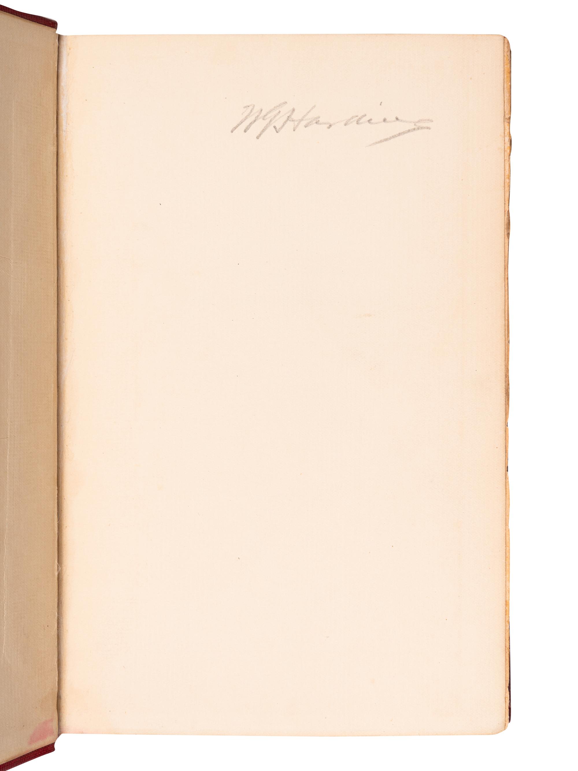 [HARDING, Warren G. (1865-1923), his copy]. WHARTON, Edith (1862-1937). The Descent of Man and Other Stories . New York: Charles Scribner’s Sons, 1904.