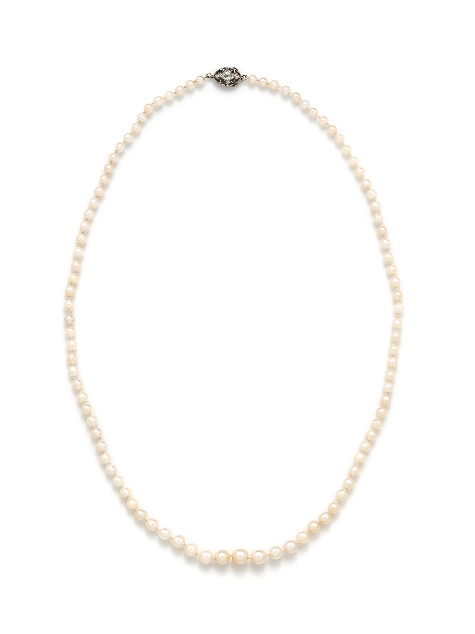 ANTIQUE, NATURAL PEARL NECKLACE
