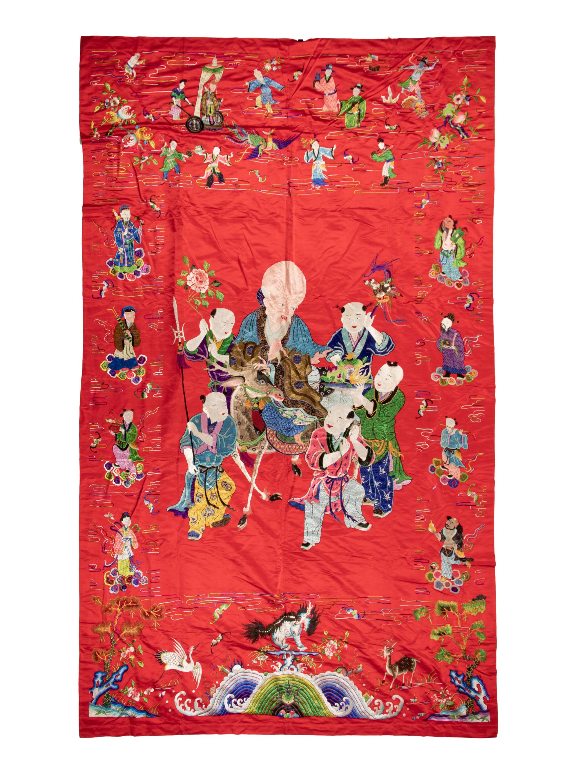Twenty Five Chinese Embroidered Silk Panels