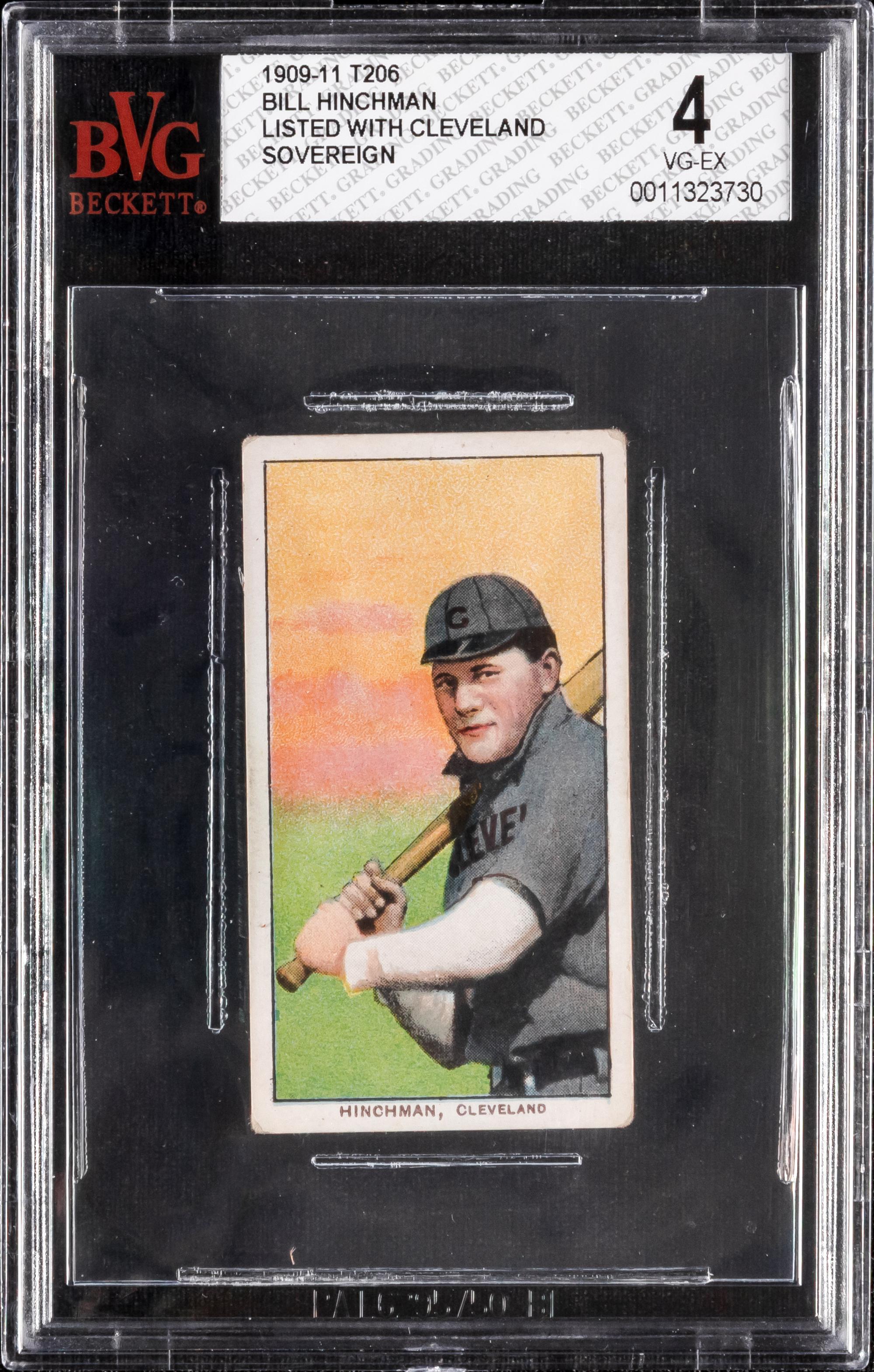 A 1909-11 T206 Bill Hinchman (Cleveland) Baseball Card (Sovereign) BVG 4 VG-EX