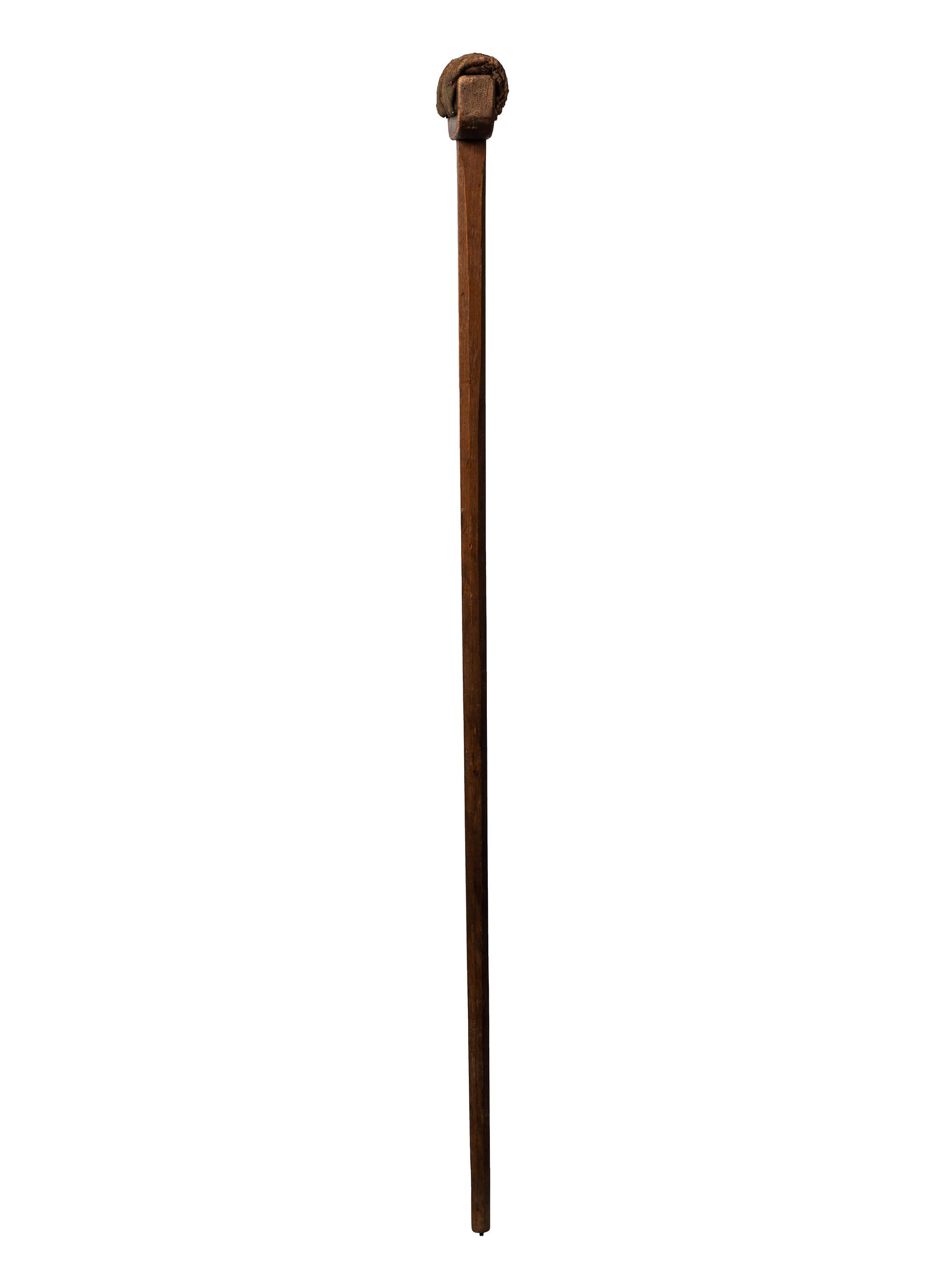[CIVIL WAR]. Crutch with padding constructed from frock coat lining.