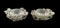 A Pair of Chinese Pale Celadon Jade Brush Washers, Xi