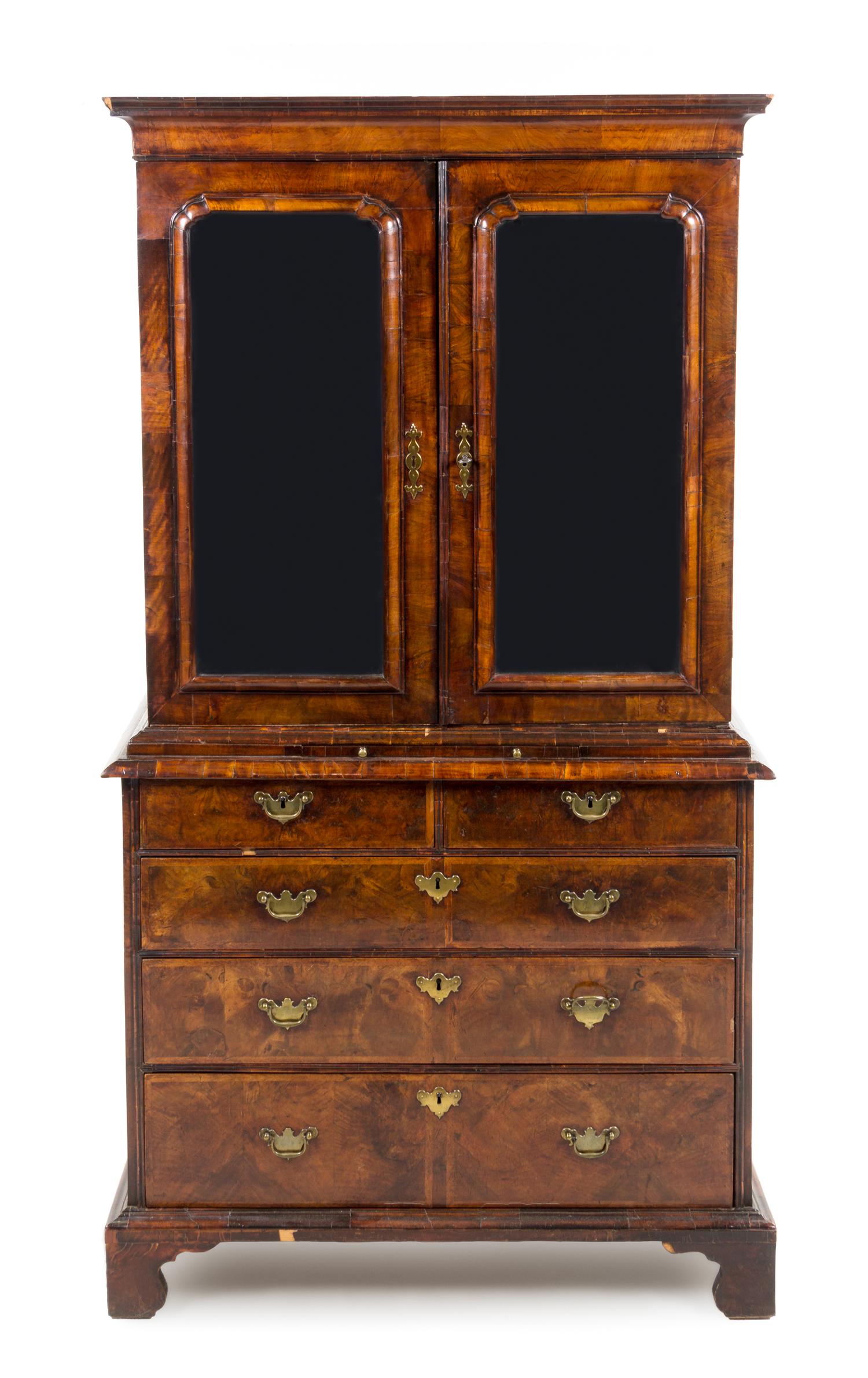A George II Walnut Linen Press — 18TH CENTURY