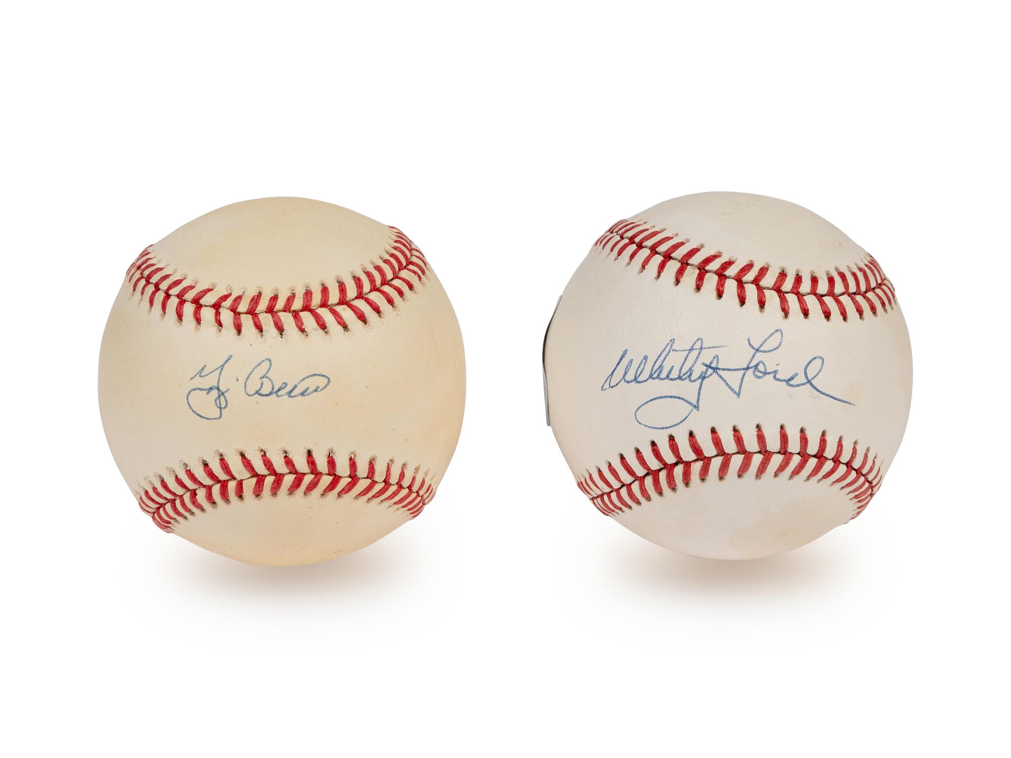 A Group of Yogi Berra and White Ford Single Signed Autograph Baseballs (Beckett Authentication Services Certified),