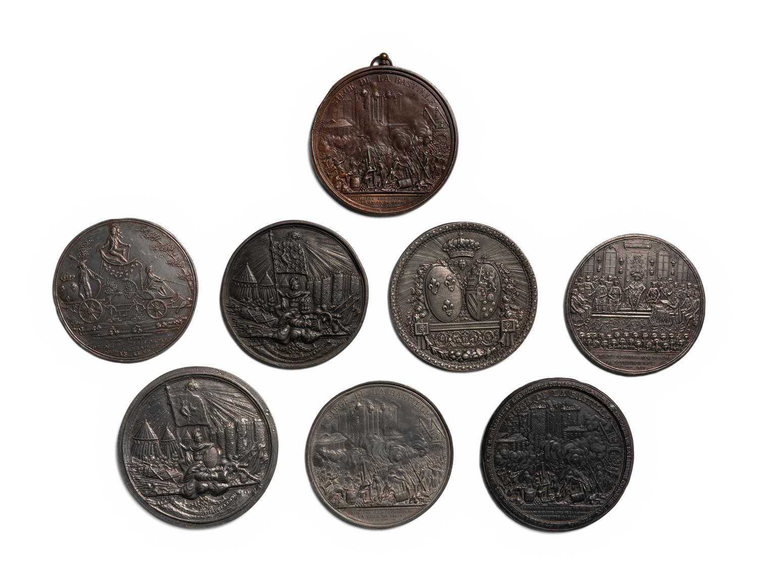 [EXONUMIA] Eight Single-Sided Medallions Relating to Louis XVI and the French Revolution