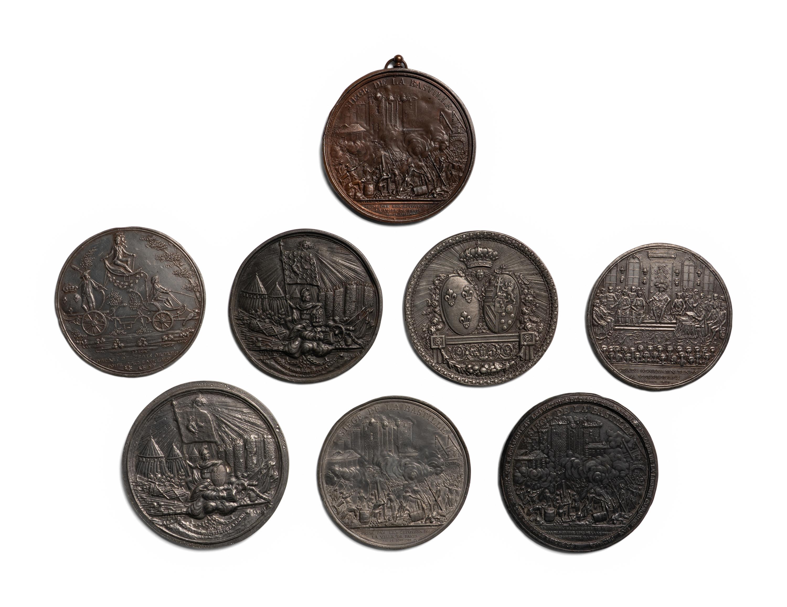 [EXONUMIA] Eight Single-Sided Medallions Relating to Louis XVI and the French Revolution