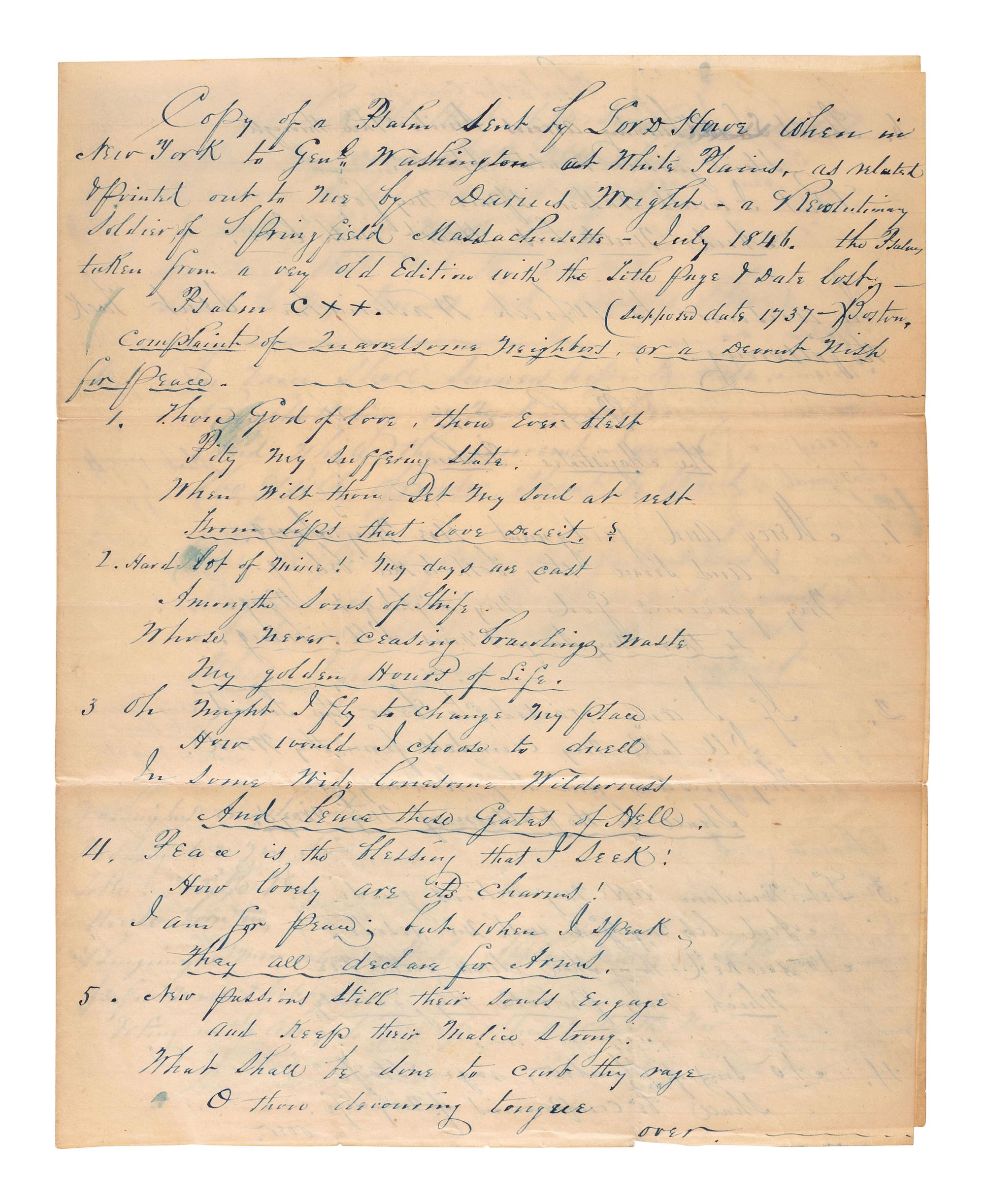 [WASHINGTON, George (1732-1799)]. A group of items related to George Washington, comprising: