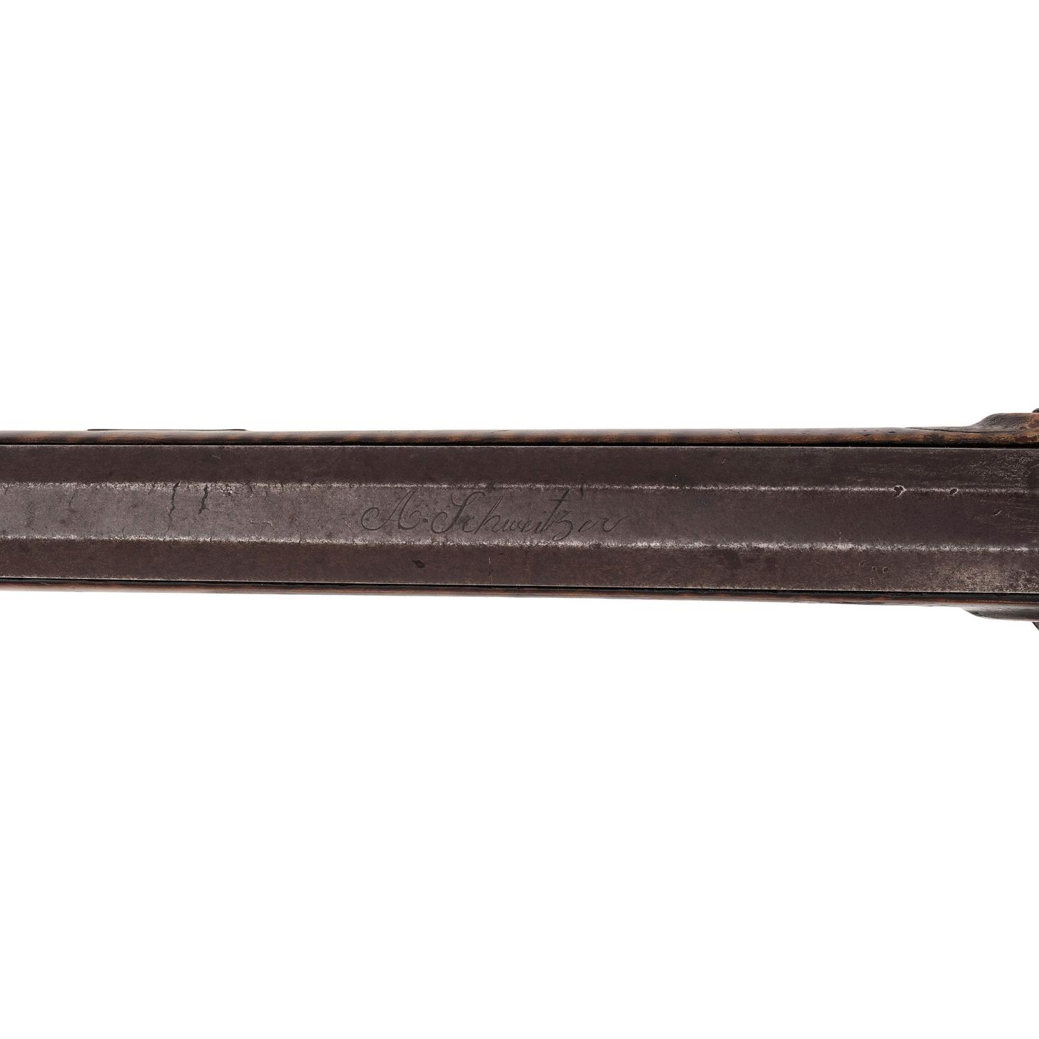 Relief Carved Percussion Altered Longrifle by Abraham Schweitzer