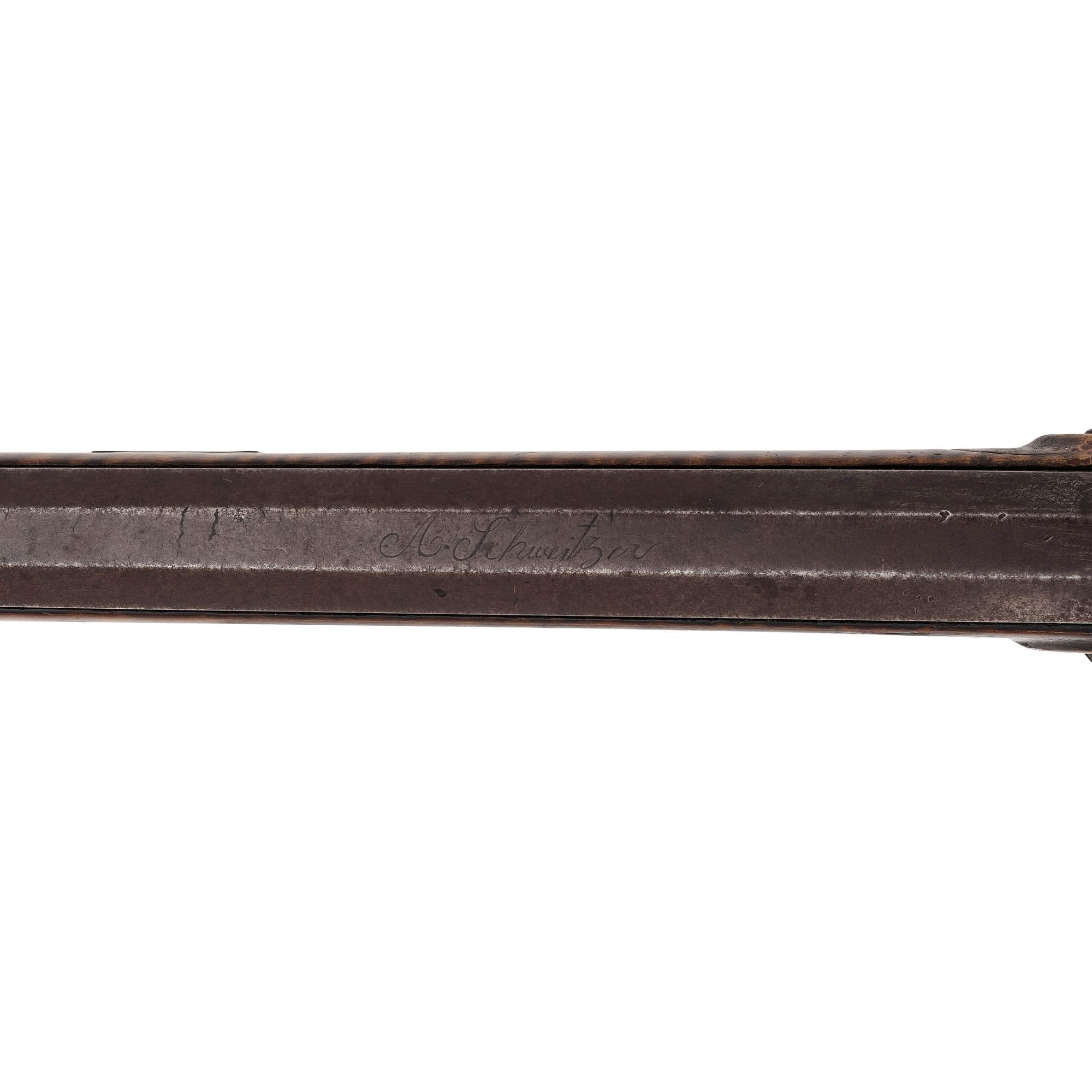 Relief Carved Percussion Altered Longrifle by Abraham Schweitzer