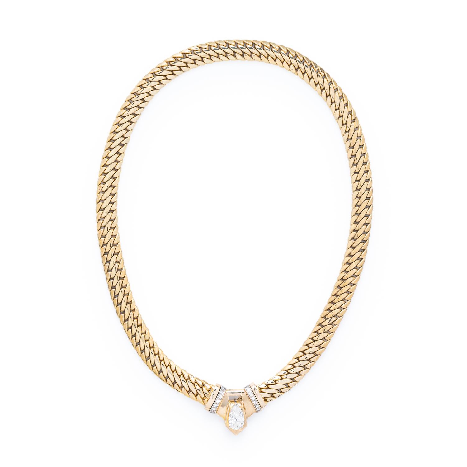 Diamond and Yellow Gold Convertible Chain Necklace