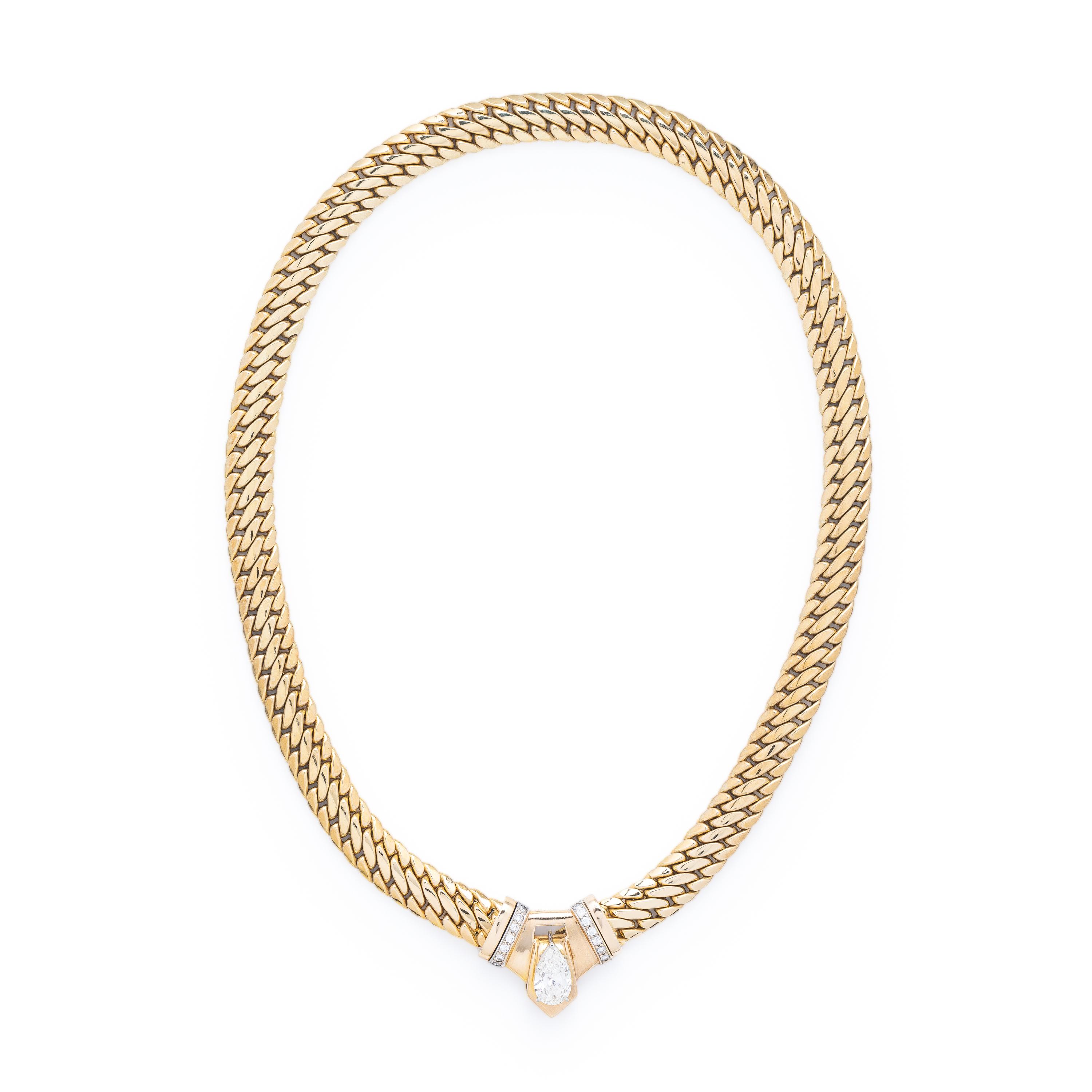 Diamond and Yellow Gold Convertible Chain Necklace