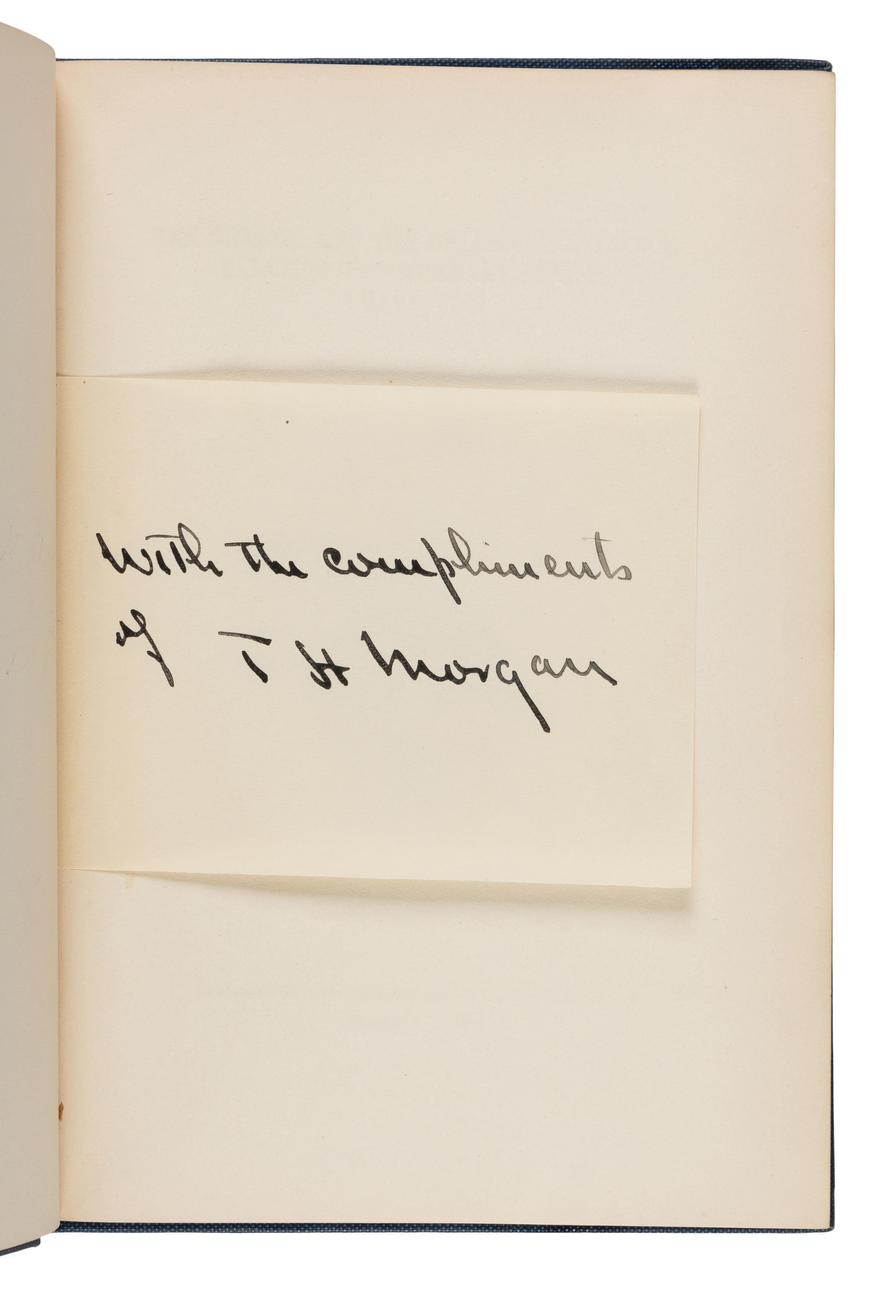 Morgan, Thomas Hunt (1866-1945). A group of 19 titles, many from the library of William Morton Wheeler, including: